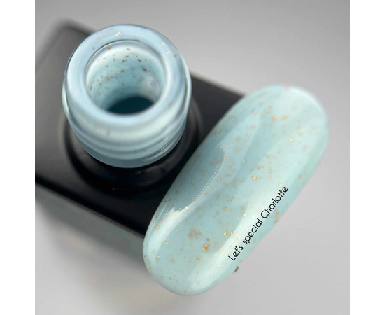 Изображение 2 Nails of the Day Let's special Bridgerton Charlotte – мятно-голубой с золотой поталью гель-лак для ногтей, 10 мл, Объем (мл, г): 10, Цвет: Charlotte