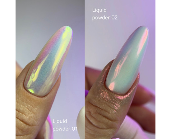 Зображення 3 Рідка втирка Nails of the Day Liquid powder 02 з переливом від зеленого до червоно–рожевого, 5 г
