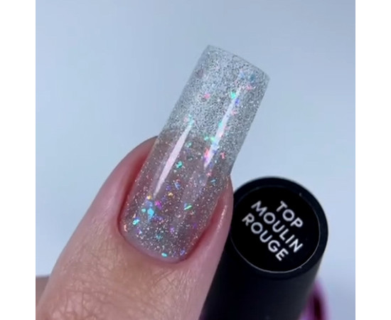 Зображення 3 Топ Elise Braun Moulin Rouge Top із сріблястим шимером та різнобарвною слюдою, 15 мл, Об'єм (мл, г): 15