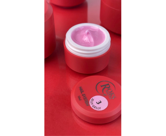 Зображення 2 Гель-желе для нарощування нігтів Roks Jelly Gel №03 Pink рожевий, баночка 15 мл, Об'єм (мл, г): 15, Колір: 03