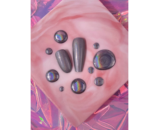 Зображення 4 Гель-фарба для нігтів голографічна LUNAMoon Holographic Metallic Gel, 5 мл