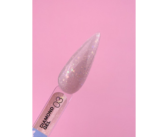 Зображення 2 Гель для нарощування нігтів з блискітками LUNAMoon Diamond Gel №03, 15 мл, Об'єм (мл, г): 15, Колір: 3