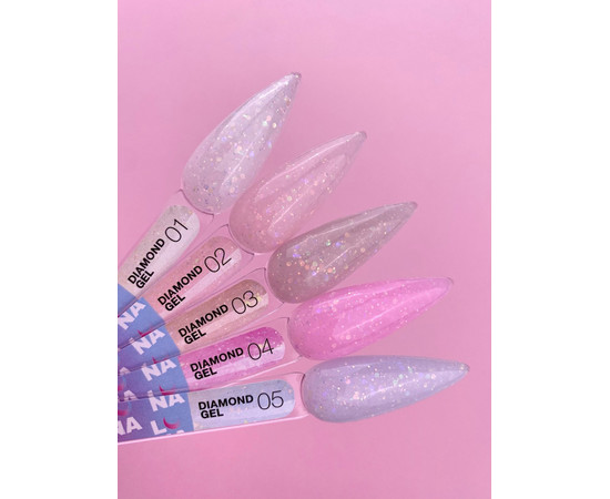 Зображення 4 Гель для нарощування нігтів з блискітками LUNAMoon Diamond Gel №03, 15 мл, Об'єм (мл, г): 15, Колір: 3
