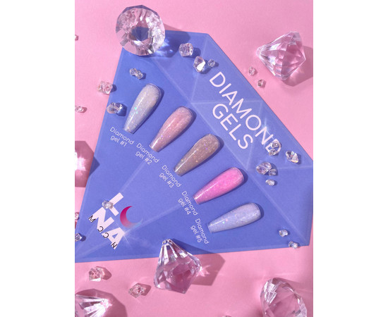 Зображення 6 Гель для нарощування нігтів з блискітками LUNAMoon Diamond Gel №04, 15 мл, Об'єм (мл, г): 15, Колір: 4