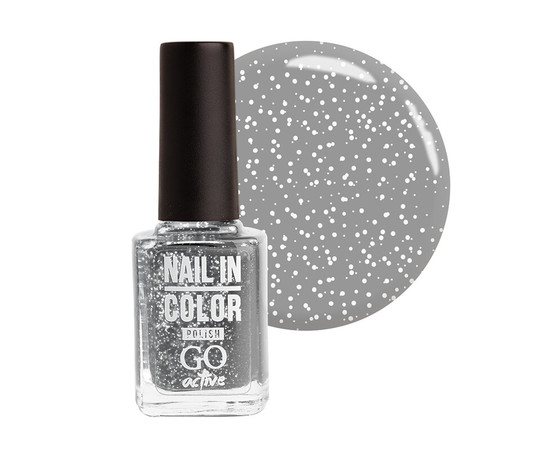 Изображение  Лак для ногтей Go Active Nail in Color №066 серый с белыми точками, 10 мл, Объем (мл, г): 10, Цвет: 066