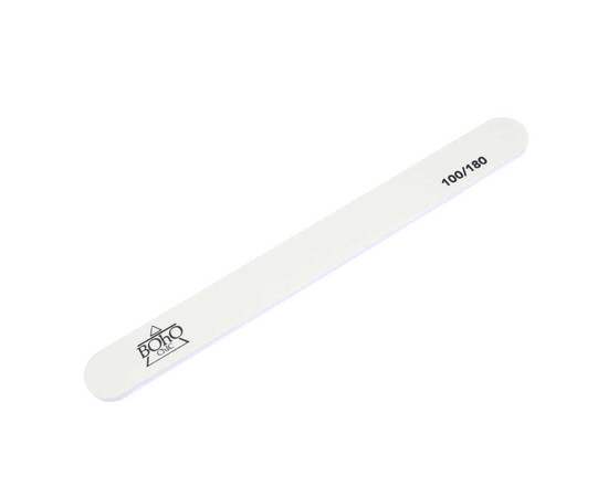 Зображення  Пилка пряма для нігтів Boho Chic 100/180 грит, білий