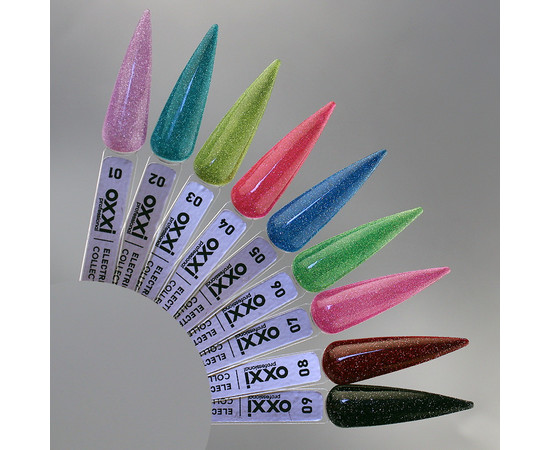 Зображення 3 Камуфлююча база з шимером світловідбивна Oxxi Professional Electric Base №03 оливково-салатовий, 10 мл, Об'єм (мл, г): 10, Колір: 03