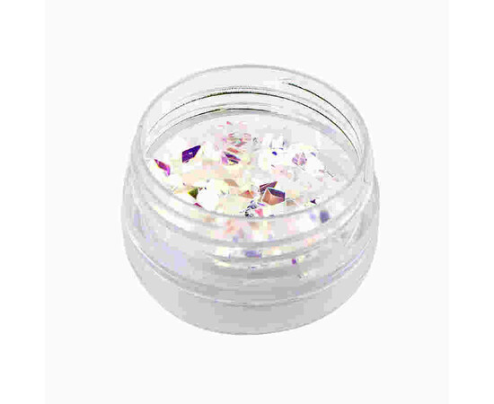 Зображення 2 Декор для нігтів Naomi 3D Діамант (луска дракона) №07 білий, 0.5 г, Об'єм (мл, г): 0.5, Колір: 07