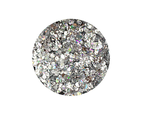 Зображення  Декор для нігтів конфетті Naomi №02 срібло, 0.5 г