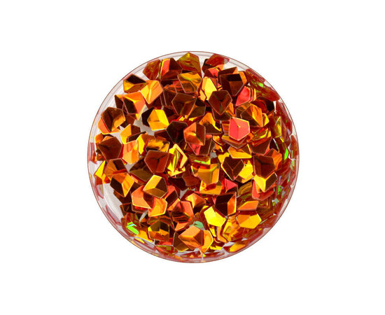 Изображение  Декор для ногтей Naomi 3D Бриллиант (чешуя дракона) №09 оранжевый, 0.5 г, Объем (мл, г): 0.5, Цвет: 09