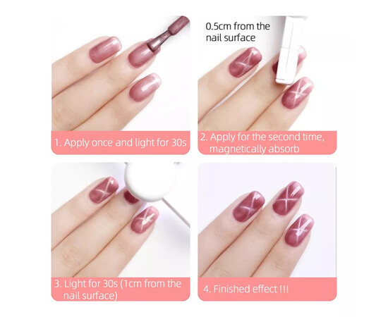 Зображення 2 Лампа для манікюру LED/UV USB з магнітом 2 в 1,  рожева