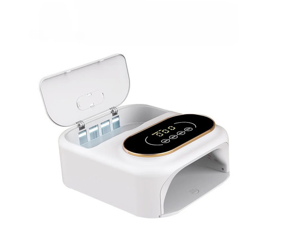 Зображення 2 Лампа для манікюру LED/UV BQ-V16 + бокс для стерилізації 148 Вт, біла