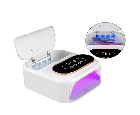 Зображення 4 Лампа для манікюру LED/UV BQ-V16 + бокс для стерилізації 148 Вт, біла