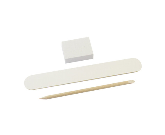 Зображення  Набір для нігтів одноразовий Oxxi Professional пилка баф 180/180 грит, апельсинова паличка