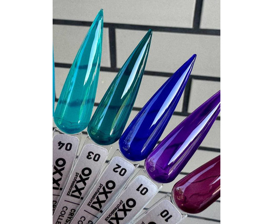 Зображення 3 Вітражний гель-лак Oxxi Professional Crystal Glass №01, 10 мл, Об'єм (мл, г): 10, Колір: 01