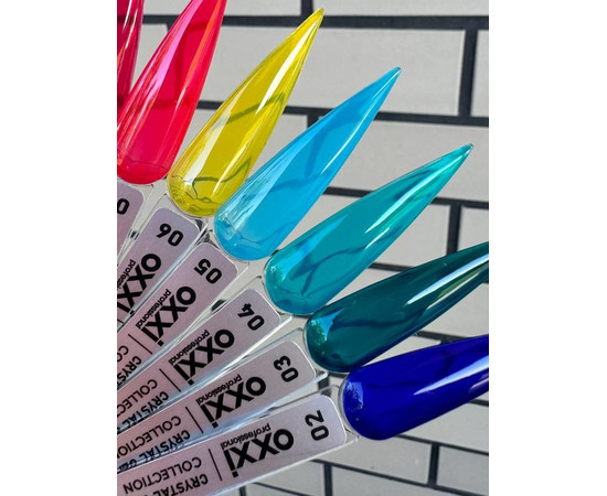 Зображення 3 Вітражний гель-лак Oxxi Professional Crystal Glass №08, 10 мл, Об'єм (мл, г): 10, Колір: 08