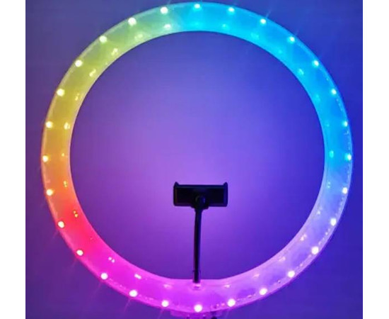 Зображення 6 Кільцева селфі лампа RGB RD-36 див. (кольорова) на 25 Вт. зі штативом та тримачем, на USB