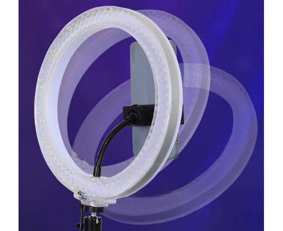 Зображення 7 Кільцева селфі лампа RGB RD-36 див. (кольорова) на 25 Вт. зі штативом та тримачем, на USB