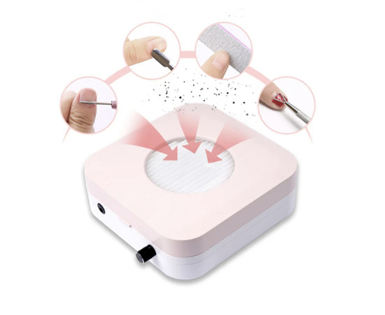 Зображення 4 Настільна витяжка 858-15 для манікюру, з НЕРА-фільтром та регулятором потужності, 80 Вт. Рожевий, Колір: Рожевий