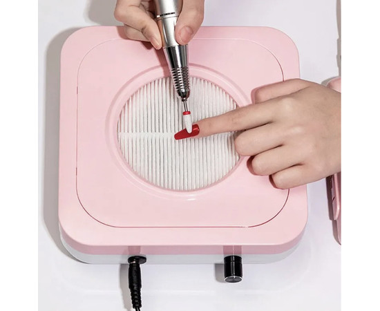 Зображення 6 Настільна витяжка 858-15 для манікюру, з НЕРА-фільтром та регулятором потужності, 80 Вт. Рожевий, Колір: Рожевий