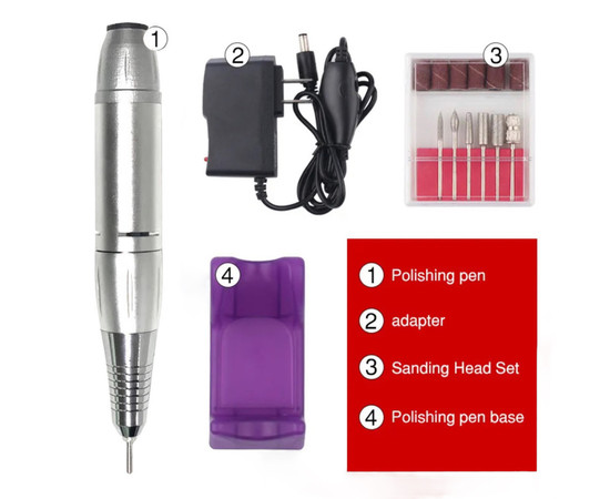 Изображение 4 Ручка-фрезер РВ - 101 металлическая - 30 000 об.мин. на 30 Вт. Серебро