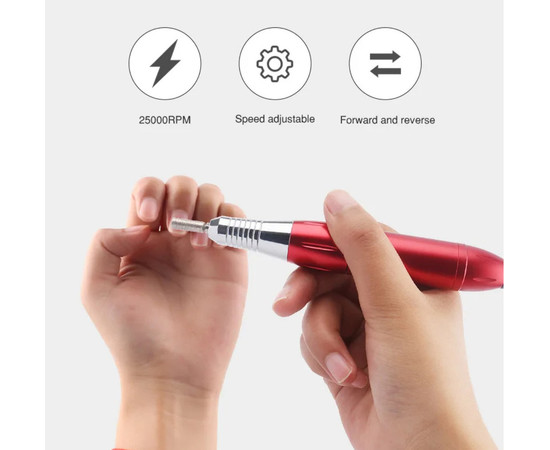 Зображення 3 Ручка-фрезер РВ – 101 металева – 30 000 об.хв. на 30 Вт. Червоний