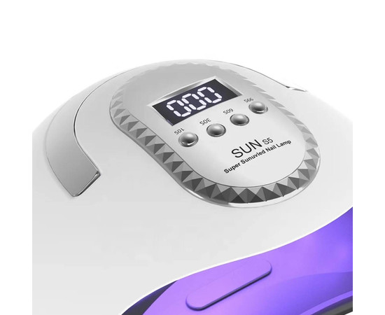 Изображение 4 Универсальная UV/LED лампа Sun S5 для сушки гель лака (с дисплеем, сьемное дно), 280 Вт. Белый
