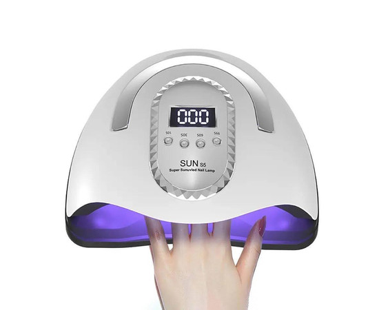 Изображение 3 Универсальная UV/LED лампа Sun S5 для сушки гель лака (с дисплеем, сьемное дно), 280 Вт. Белый