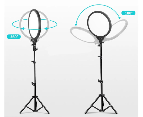 Зображення 3 Світлодіодна LED-панель ZL-QP330 – 33см. (Кільцева лампа) для студійного освітлення, на штативі 210см., 24 Вт.