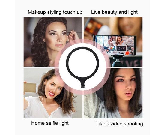 Зображення 3 Світлодіодна LED-панель ZL-QP260 – 26см. (Кільцева лампа) для студійного освітлення, на штативі 210см., 20 Вт.