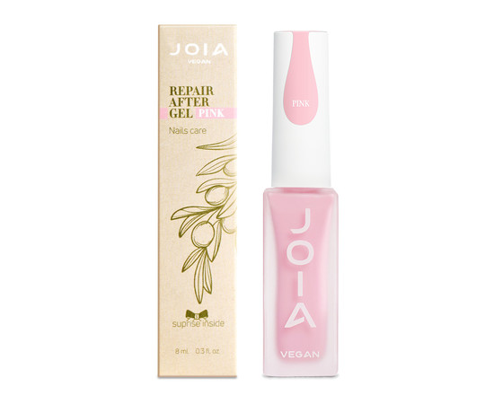 Зображення 2 Мінералізований засіб для зміцнення нігтів після гель-лаку JOIA vegan Repair After Gel рожевий, 8 мл
