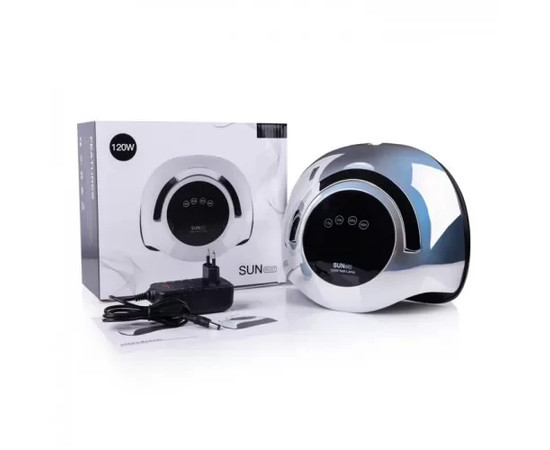 Зображення 3 Професійна BLUEQUE BQ5T Chrom Mirror (дзеркальна) UV/LED лампа для нігтів, 120 Вт. Срібло