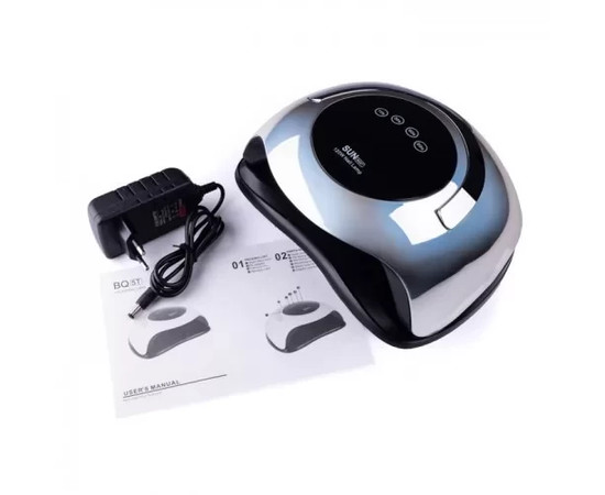 Зображення 4 Професійна BLUEQUE BQ5T Chrom Mirror (дзеркальна) UV/LED лампа для нігтів, 120 Вт. Срібло