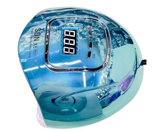 Зображення 3 UV/LED дзеркальна лампа - SUN X5 Max для манікюру та педикюру, 120 Вт. Блакитний