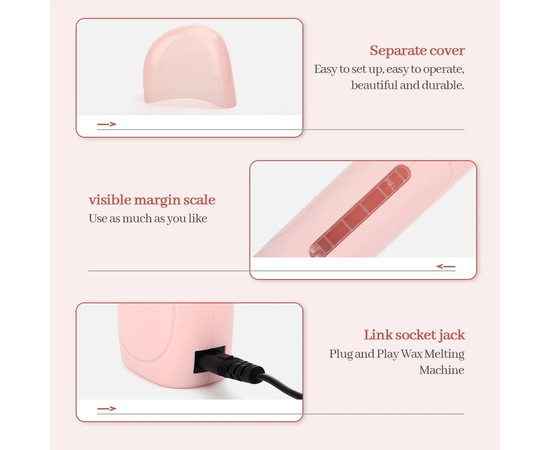 Зображення 4 Касетний воскоплав F0 на 100 мл. з одностороннім нагріванням для депіляції, 20 Вт. Білий, Об'єм (мл, г): 100, Колір: білий