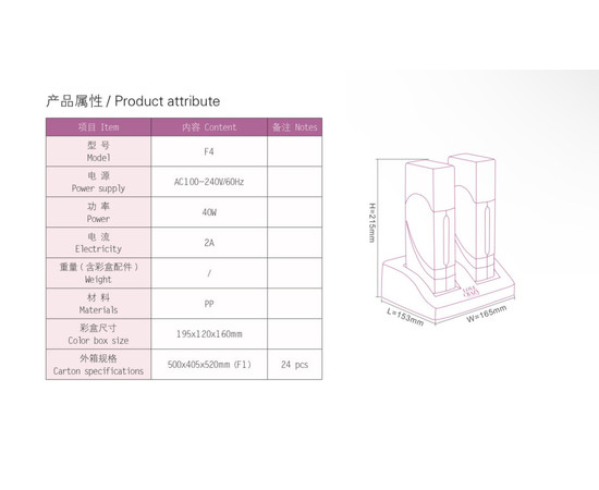 Зображення 4 Подвійний касетний воскоплав F4 (LOVE CRAZY) для депіляції, 40 Вт. Рожевий, Об'єм (мл, г): 100, Колір: Рожевий