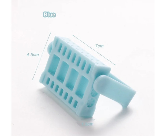 Изображение 2 Подставка - контейнер для фрезерных насадок, на 16 ячеек с крышкой Голубой