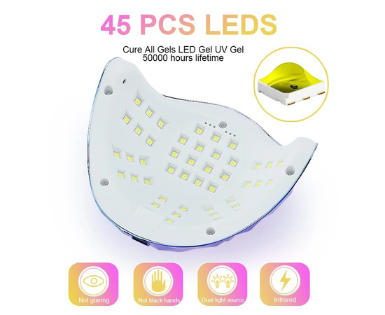 Зображення 3 UV/LED лампа SUN G5 Maх для манікюру та педикюру з дисплеєм 288 Вт. Золотий