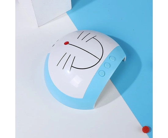 Зображення 3 UV/LED лампа "Мультяшний котик" BM-001 для манікюру та педикюру, 48 Вт Білий-блакитний