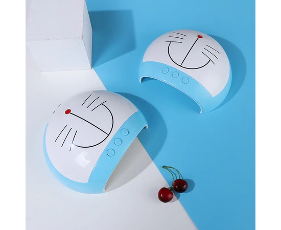 Зображення 5 UV/LED лампа "Мультяшний котик" BM-001 для манікюру та педикюру, 48 Вт Білий-блакитний