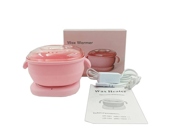 Изображение 2 Баночный воскоплав SS-001A с силиконовой чашей для депиляции на 400 мл. и 100 Вт. Розовый, Объем (мл, г): 400, Цвет: Розовый