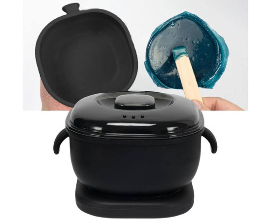 Зображення 2 Баночний воскоплав SS-001A із силіконовою чашею для депіляції на 400 мл. та 100 Вт. Чорний, Об'єм (мл, г): 400, Колір: чорний