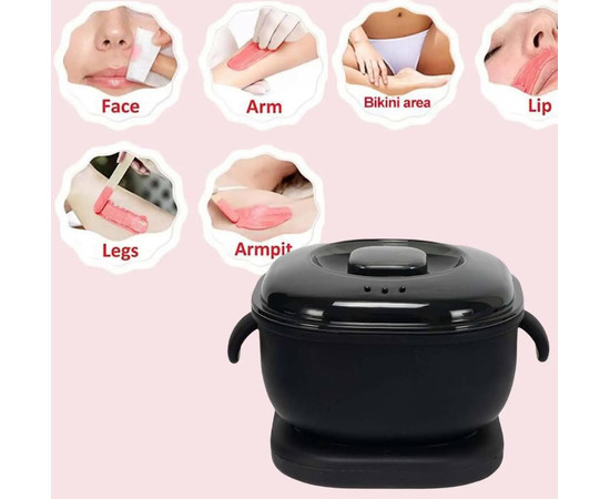 Зображення 6 Баночний воскоплав SS-001A із силіконовою чашею для депіляції на 400 мл. та 100 Вт. Чорний, Об'єм (мл, г): 400, Колір: чорний