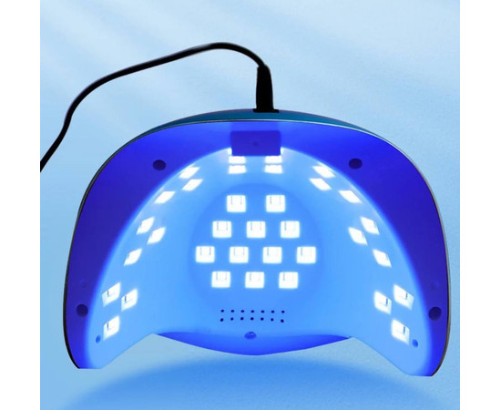 Зображення 4 UV/LED лампа SUN S16 Chrom для манікюру та педикюру з LED дисплеєм, 168 Вт. Синій з рожевим