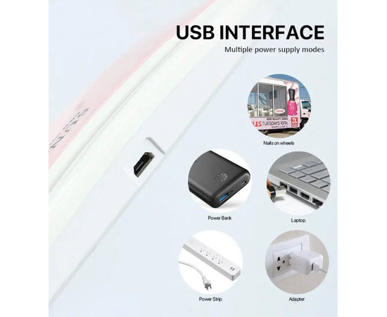 Изображение 3 Мини UV/LED лампа Sun 11 plus для сушки ногтей на USB (сенсорная, с таймером), 60 Вт. Белый-розовый 