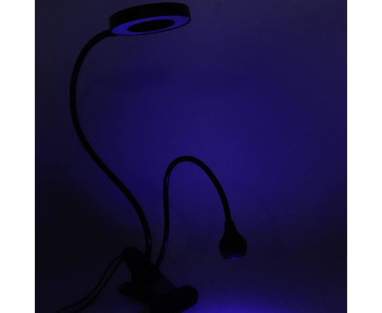 Зображення 3 Лампа FX-212 2в1: лампа для сушіння гелевих типс (5 Вт.) + лампа для освітлення (12 Вт.), на гнучкій ніжці, з ЮСБ