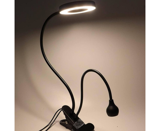 Зображення 2 Лампа FX-212 2в1: лампа для сушіння гелевих типс (5 Вт.) + лампа для освітлення (12 Вт.), на гнучкій ніжці, з ЮСБ