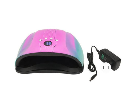 Зображення 6 UV/LED лампа T15 Chrom для манікюру та педикюру з дисплеєм та таймером, 160 Вт. Рожевий із зеленим