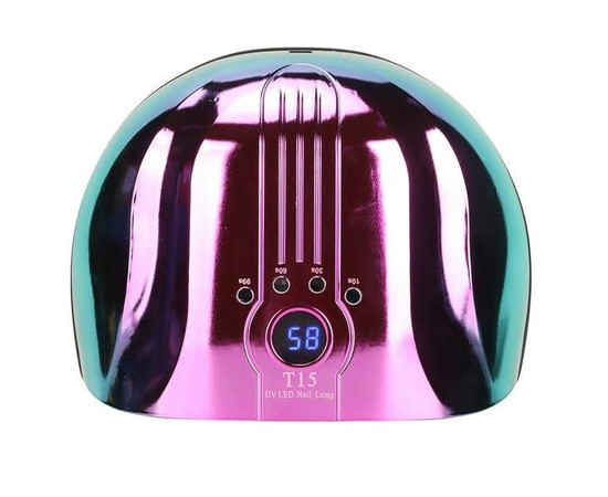 Зображення 2 UV/LED лампа T15 Chrom для манікюру та педикюру з дисплеєм та таймером, 160 Вт. Рожевий із зеленим