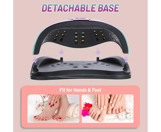 Зображення 4 UV/LED лампа T15 Chrom для манікюру та педикюру з дисплеєм та таймером, 160 Вт. Золото з рожевим